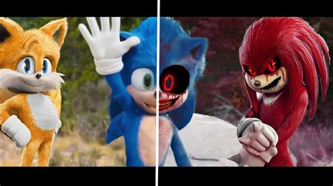 Sonic Movie Old Design Vs New Design Sonic Exe Tails Vs Knuckles