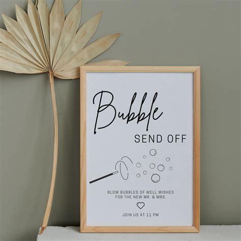 Bubble Send off Sign, Editable Newlywed Send off Sign, Printable