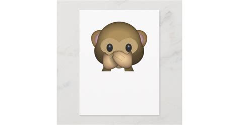 Cute Speak No Evil Monkey Emoji Postcard | Zazzle