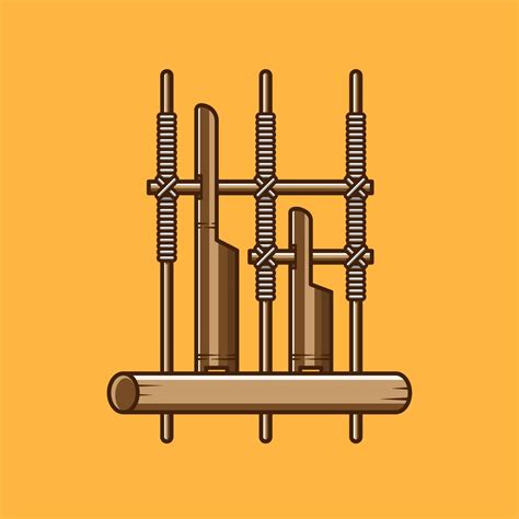 angklung traditional musical instrument illustration. | Illustration ...