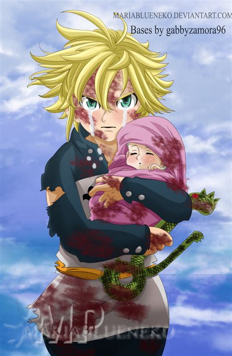 Meliodas Protecting Baby Elizabeth Nanatsu No Taizai Nanatsu No