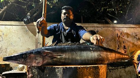 KASIMEDU SPEED SELVAM BIG SIZE ARA KOLA FISH CUTTING VIDEO IN