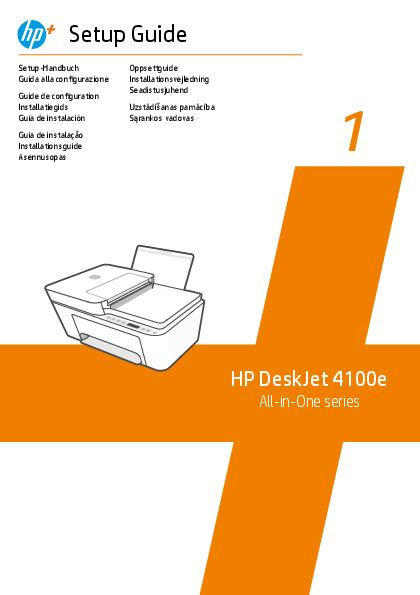 Hp Deskjet 4100e All In One Series Setup Guide Installation Manual