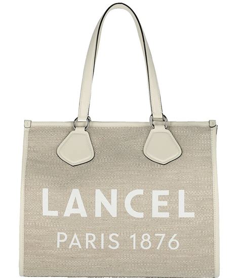 Lancel Large Canvas Logo Tote Bag Dillards