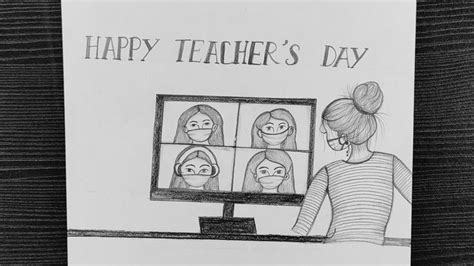 Teacher's Day Drawing Easy // How To Draw teacher's Day Drawing ...