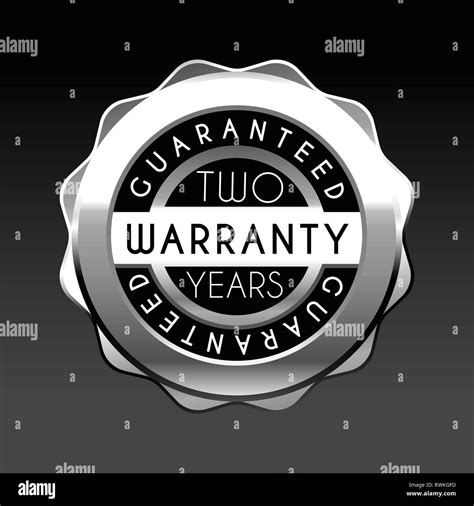 One Year Warranty Golden Badge Isolated On White Background Metal