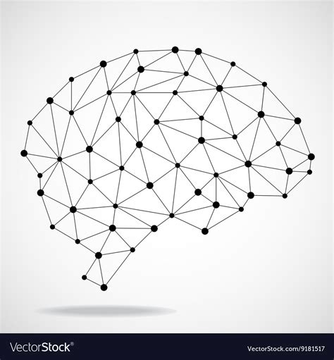 Abstract Geometric Brain Network Connections Vector Image