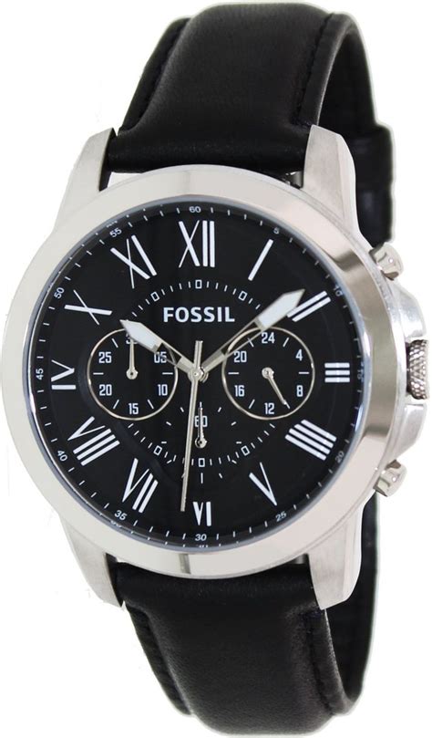 Fossil Fs4812 Grant Chronograph Black Leather Watch Fossil Watch Men Fossil Watches For Men