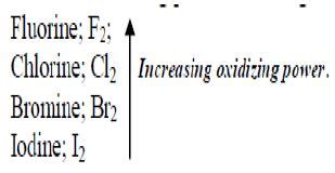 Order Of Oxidizing Power For Halogens Tutorke