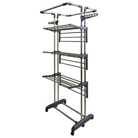 Movable Rack Silver Stainless Steel Prince Jumbo Cloth Drying Stand