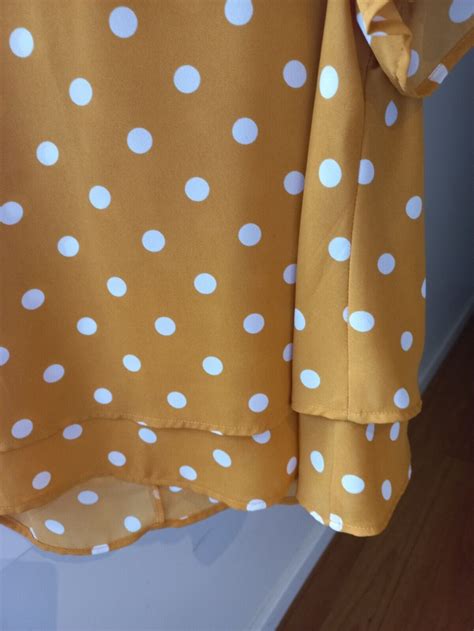 SPORTSGIRL MUSTARD POLKA DOTS TOP BLOUSE SIZE 12 MADE IN CHINA EBay