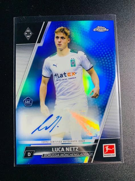 2021 22 Topps Chrome Bundesliga Auto Luca Netz Rookie RC Blue Refractor