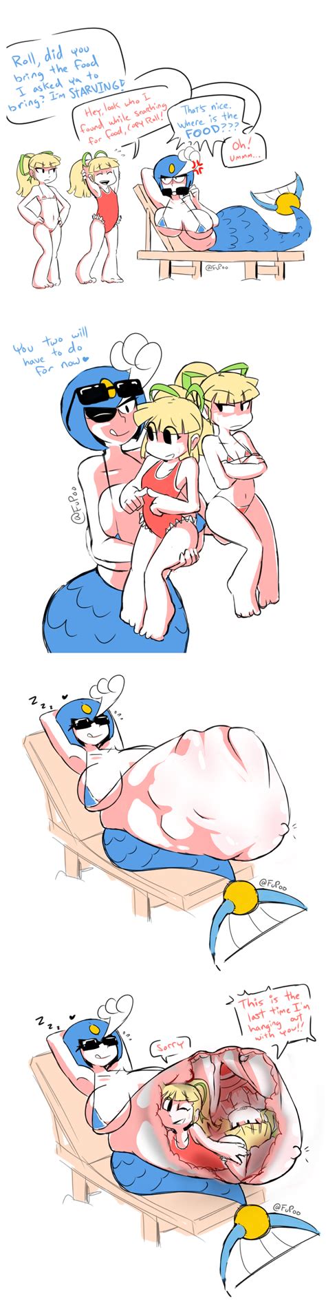 Rule 34 Copy Roll Fupoo Mega Man Micro Bikini Roll Splash Woman Vore 2809821