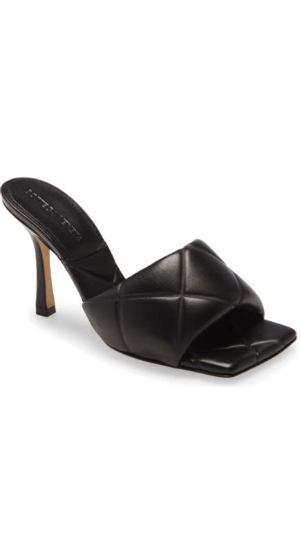 Kyle Richards Black Quilted Square Toe Mules Big Blonde Hair