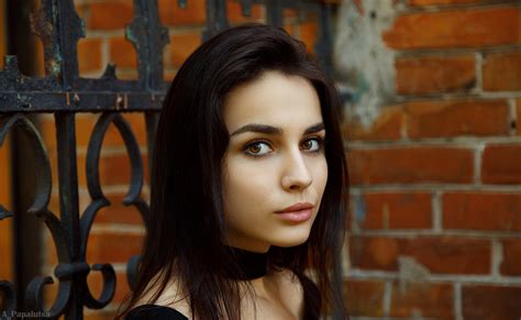 Portrait Brunette Brown Eyes Depth Of Field Anton Papalutsa Women