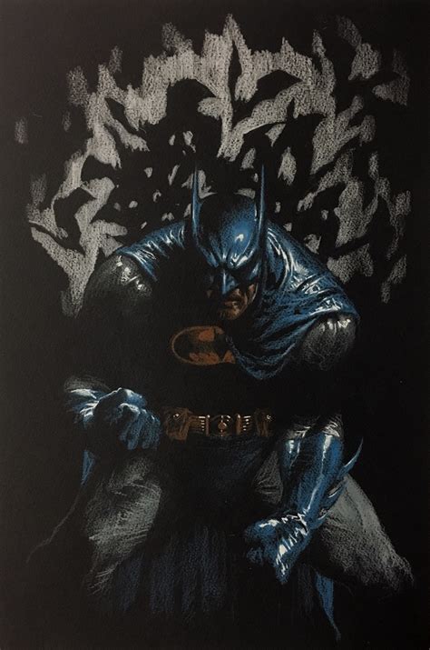 Gabrieledellotto Angry Batman Color Pencils On Black Paper