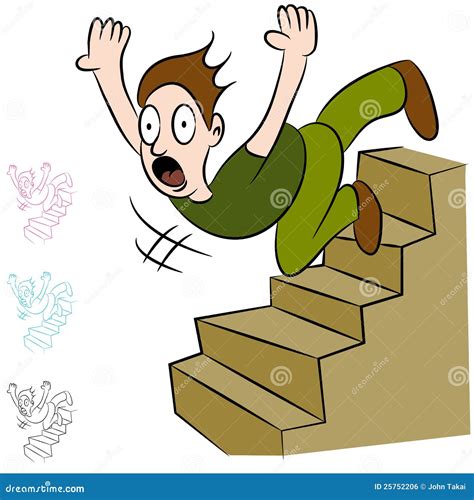 Man Falling Down Flight Of Stairs Stock Vector Illustration Of