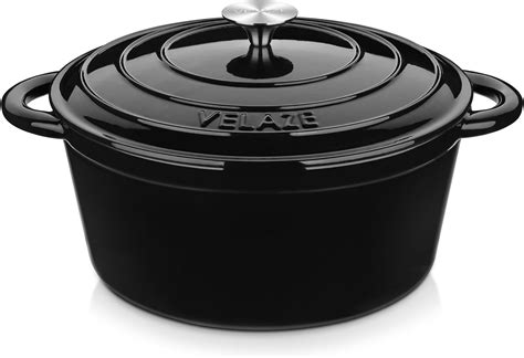 Velaze 7 5 Qt Dutch Oven Pot With Lid Enameled Cast Iron Dutch Oven With Dual