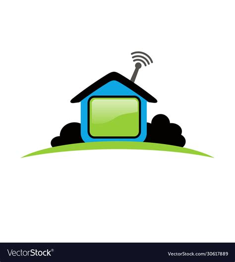 House Icon Logo Design For Work From Home Vector Image