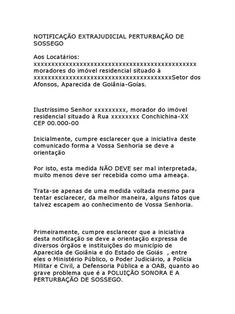 Onde Denunciar Perturbação De Sossego - Notificação de Perturbação do Sossego | PDF | Som | Humano