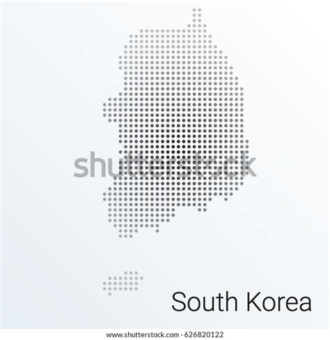 Map South Korea Halftone Abstract Background Stock Vector Royalty Free