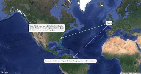 Annalise S Sir Walter Raleigh Map Of Voyages Scribble Maps