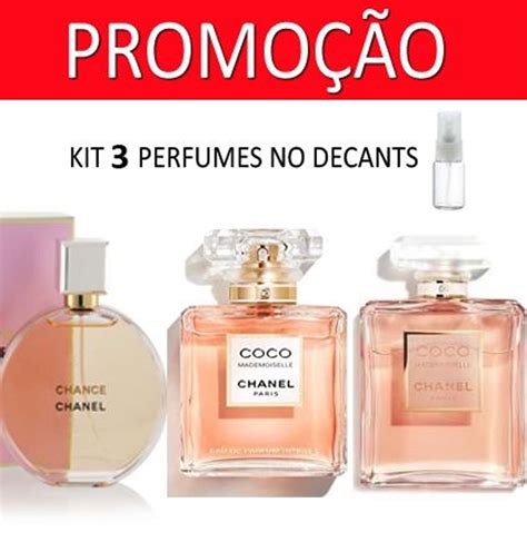 Kit 3 Decants 15ml Cada Chance Edp Coco Mademoiselle Edp Coco