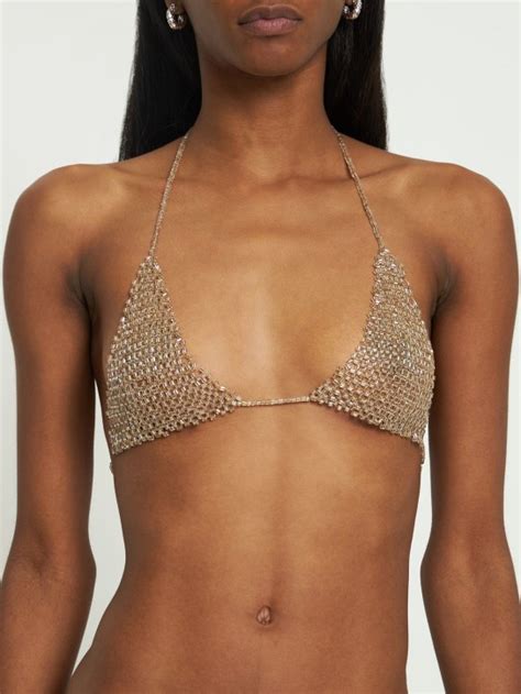 Beaded Triangle Bikini Top Ziah Women Luisaviaroma