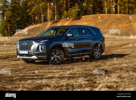 Moscow Russia April 10 2021 Hyundai Palisade Lx2 Exterior View In