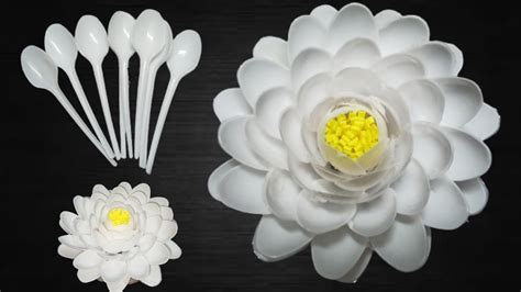 Lotus Flower Making With Plastic Spoons Flowers Making With Plastic