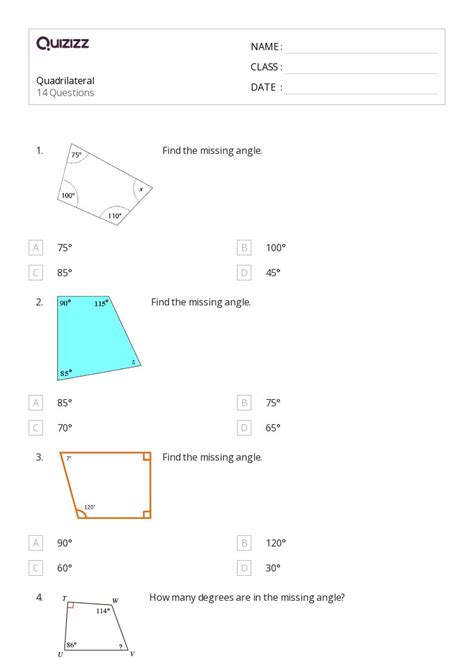 50 Classifying Quadrilaterals Worksheets For Kindergarten On Quizizz