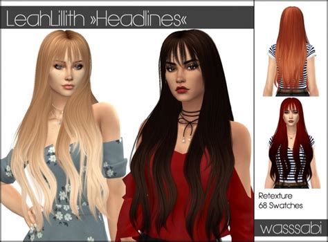 Leahlillith Headlines Hair Retextured At Wasssabi Sims The Sims 4 Catalog