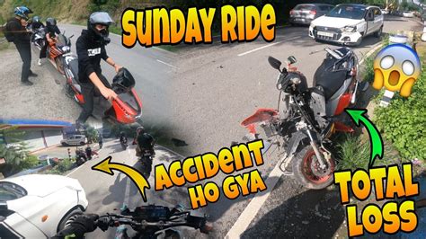 Sunday Ride Me Crash Scooty Total Loss YouTube