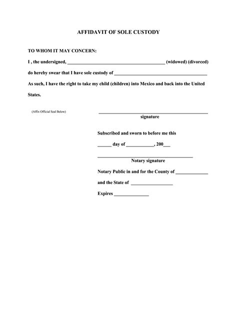 Custody Affidavit Example Fill Online Printable Fillable Blank Pdffiller