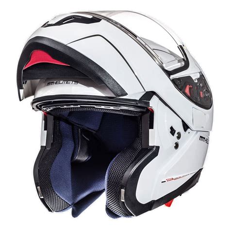 MT Helmets Capacete Modular Atom SV Solid Branco Motardinn