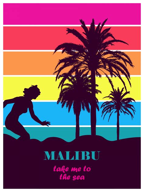 Malibu Beach Sunset Poster Free Stock Photo - Public Domain Pictures