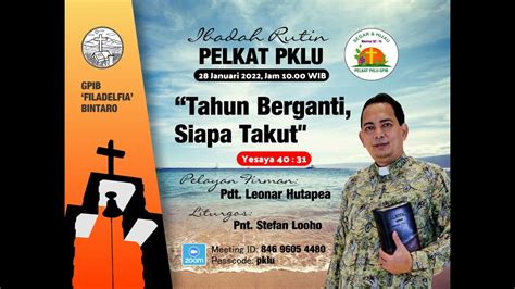 LIVE IBADAH RUTIN PKLU JUMAT 28 JANUARI 2022 10 00 WIB GPIB