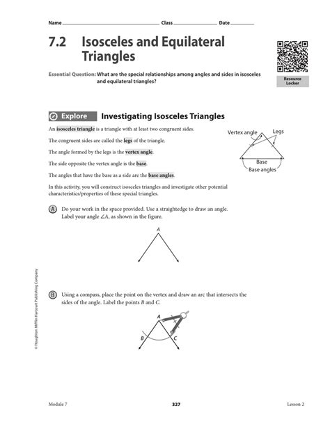 Isosceles And Equilateral Triangles Worksheet Worksheets Decoomo