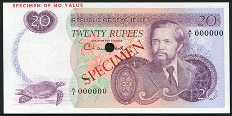 Seychelles Currency 20 Rupees Banknote 1977world Banknotes And Coins