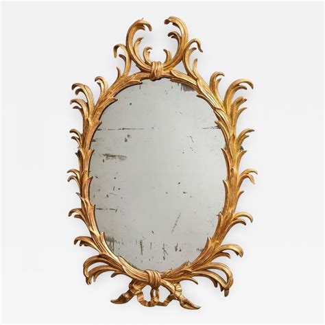 John Linnell Fine Th Century English Giltwood Oval Mirror