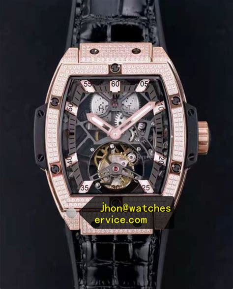 Diamonds Bezel Hublot Spirit of Big Bang Tourbillon Replica Watch ...