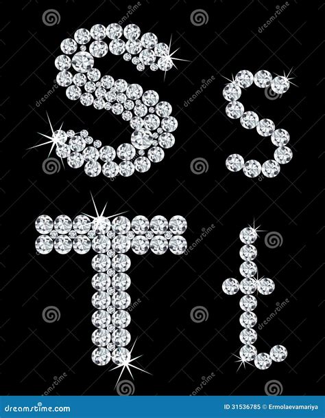 Set Of Diamond Alphabetic Letters Vector Royalty Free Stock Photo