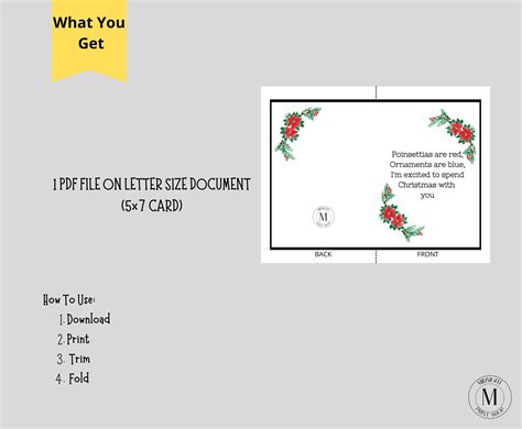 Poem Christmas Card, Funny Printable Christmas Card to Gift to Spouse ...