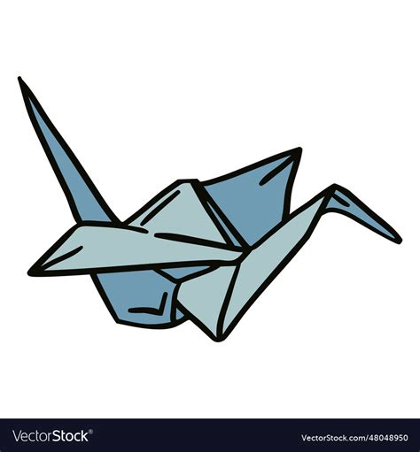 Crane origami Royalty Free Vector Image - VectorStock