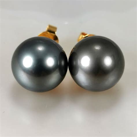 No Reserve Price Tahitian Pearls Rd Mm Kt Gold Tahiti