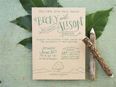 Becky Alison S Hand Lettered Rustic Wedding Invitations Hand