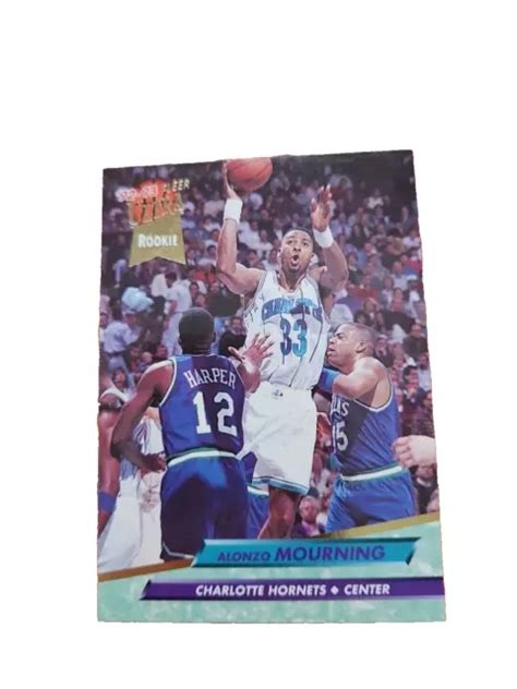 Alonzo Mourning Nba Charlotte Hornets Hof Recrue Fleer Ultra Rc