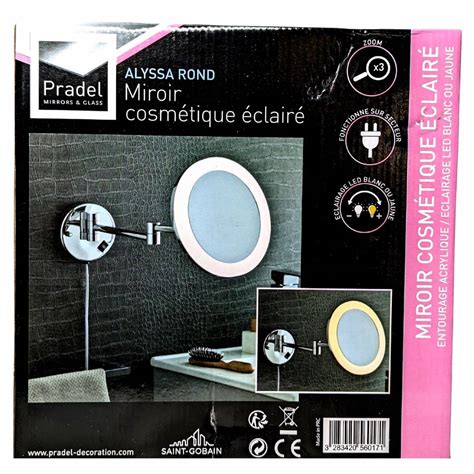 Miroir Fixer Grossissant X Lumineux Cm Pradel Alyssa