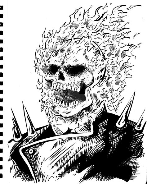 Ghost Rider Ink Sketch By Kleinaar On Deviantart