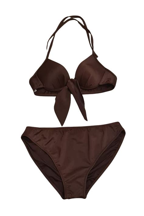 Butik Kahverengi Brazilian Fiyonk Detaylı Dolgulu Destekli Push up Bikini Üstü Fiyatı Yorumları